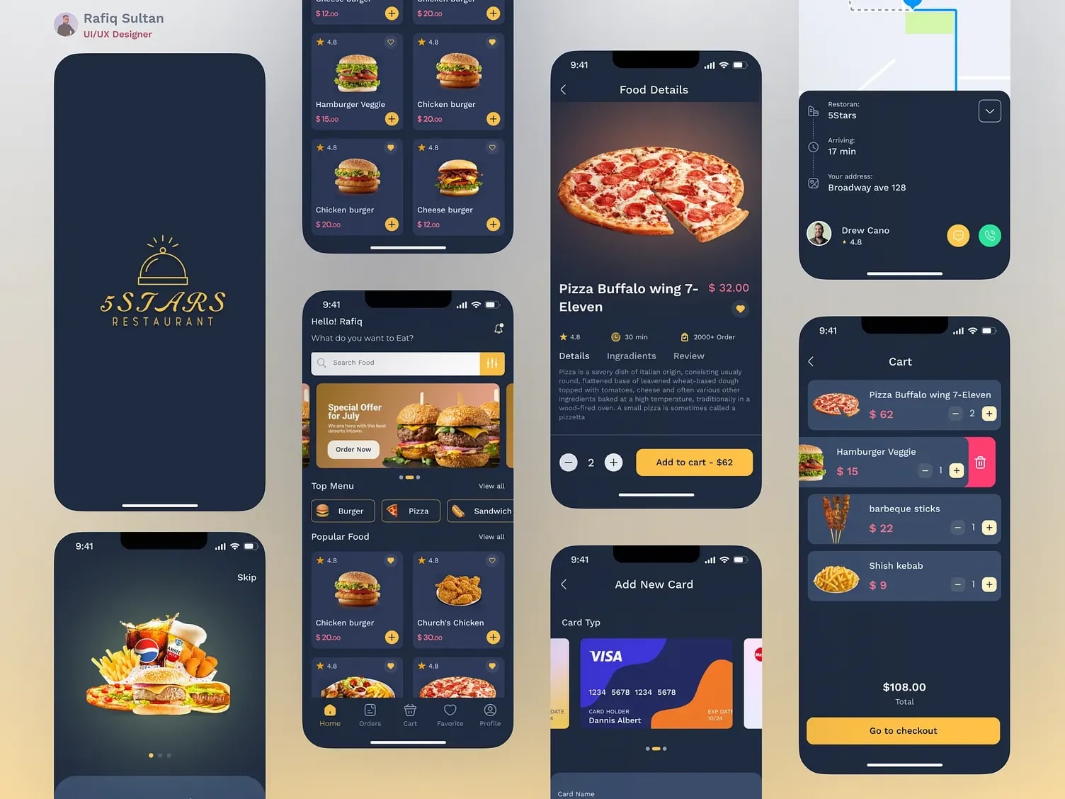 5Stars Food Delivery Mobile App — showcase