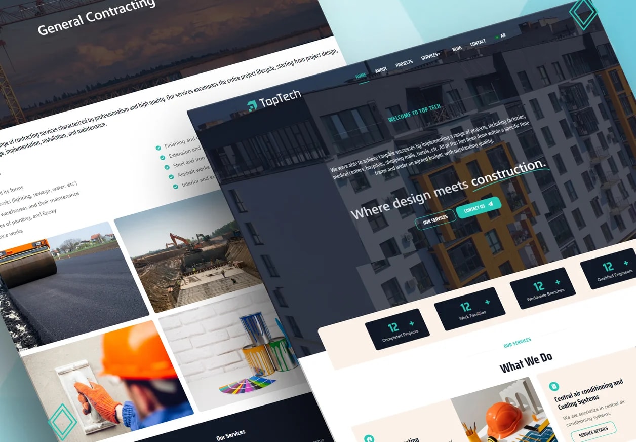 TopTeck General Contracting Website-KSA preview